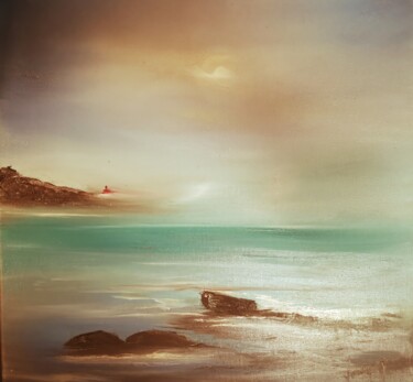 Картина под названием "One day on lake" - Pascal Jung, Подлинное произведение искусства, Масло