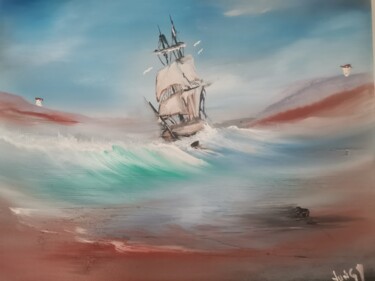 Картина под названием "Poseidon émotion 3" - Pascal Jung, Подлинное произведение искусства, Масло