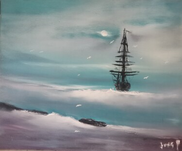 Картина под названием "Poseidon émotion 4" - Pascal Jung, Подлинное произведение искусства, Масло