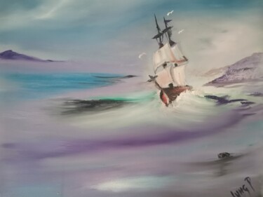 Painting titled "Poseidon émotion 8" by Pascal Jung, Original Artwork, Oil