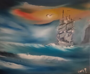 Peinture intitulée "Poseidon #17" par Pascal Jung, Œuvre d'art originale, Huile