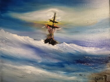 Painting titled "Poseidon inspiration" by Pascal Jung, Original Artwork, Oil