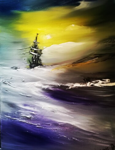 Malerei mit dem Titel "Seascape in emotion…" von Pascal Jung, Original-Kunstwerk, Öl