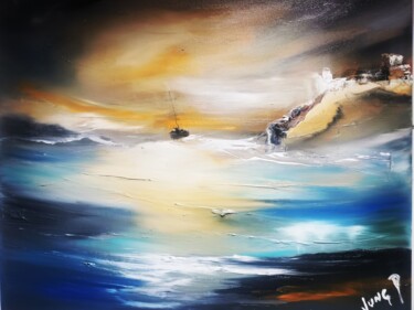 Peinture intitulée "Quelque part en mer…" par Pascal Jung, Œuvre d'art originale, Huile