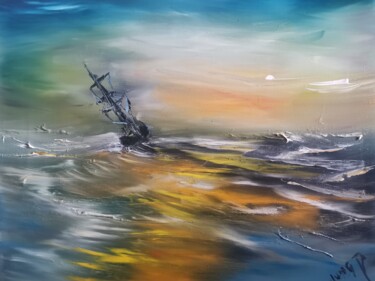 Painting titled "Poseidon #21" by Pascal Jung, Original Artwork, Oil