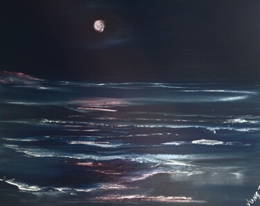 Pittura intitolato "Luna Rosa" da Pascal Jung, Opera d'arte originale, Olio