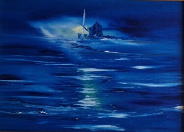 Malerei mit dem Titel "Blu Emotzioni" von Pascal Jung, Original-Kunstwerk, Öl