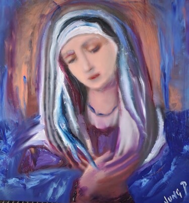 Painting titled "Ave Maria # 3" by Pascal Jung, Original Artwork, Oil