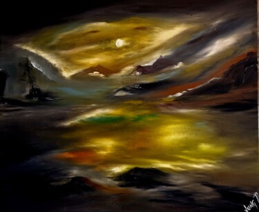 Peinture intitulée "La dixieme vague" par Pascal Jung, Œuvre d'art originale, Huile