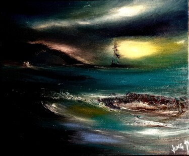 Ζωγραφική με τίτλο "Equinoxe #2" από Pascal Jung, Αυθεντικά έργα τέχνης, Λάδι