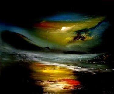 Painting titled "Home by the sea #15…" by Pascal Jung, Original Artwork, Oil