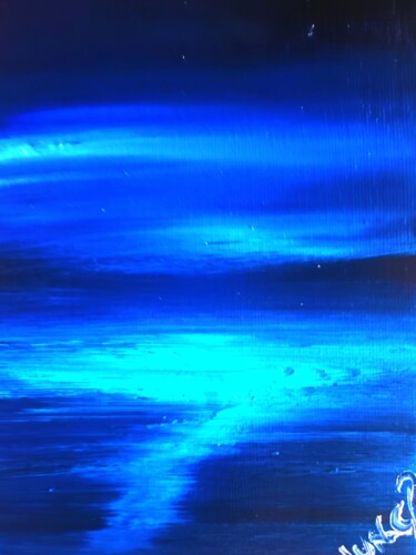 Peinture intitulée "Outre Bleu #1" par Pascal Jung, Œuvre d'art originale, Huile