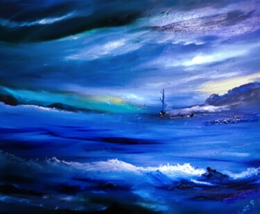 Painting titled "Flying away #" by Pascal Jung, Original Artwork, Oil