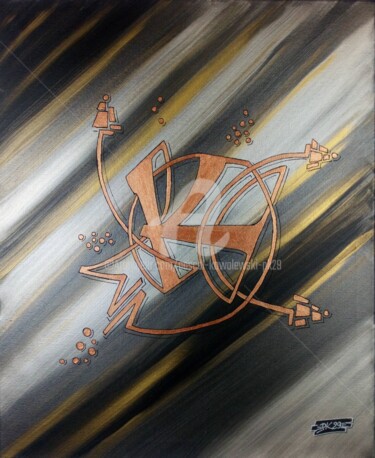 Peinture intitulée "Lettre K" par Pascal Kowalewski (PK29), Œuvre d'art originale, Acrylique