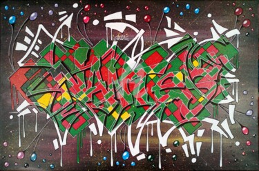 Painting titled "Graffiti Nantes" by Pascal Kowalewski (PK29), Original Artwork, Acrylic Mounted on Wood Stretcher frame