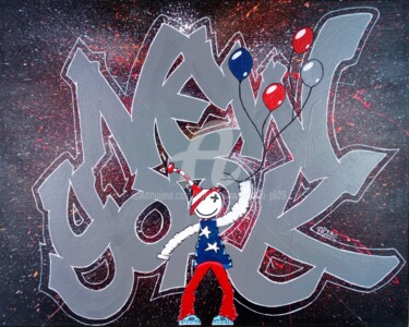 Pintura titulada "GRAFFITI NEW-YORK" por Pascal Kowalewski (PK29), Obra de arte original, Acrílico Montado en Bastidor de ca…