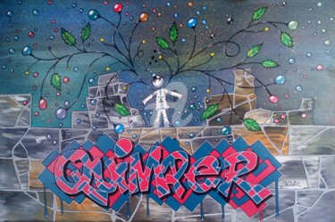 Painting titled "Graffiti Quimper" by Pascal Kowalewski (PK29), Original Artwork, Acrylic Mounted on Wood Stretcher frame