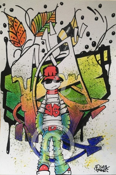 Dessin intitulée "Graffiti K" par Pascal Kowalewski (PK29), Œuvre d'art originale, Marqueur