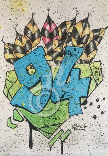 Malerei mit dem Titel "Graffiti 94" von Pascal Kowalewski (PK29), Original-Kunstwerk, Marker