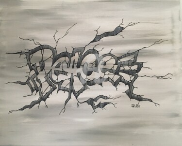 Malerei mit dem Titel "GRAFF PEACE" von Pascal Kowalewski (PK29), Original-Kunstwerk, Acryl Auf Keilrahmen aus Holz montiert