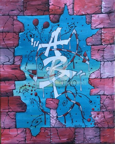 Painting titled "Graff - Le Futur Si…" by Pascal Kowalewski (PK29), Original Artwork, Acrylic Mounted on Wood Stretcher frame