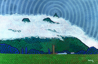 Malerei mit dem Titel "Cloudy weather in H…" von Pascal Lagesse, Original-Kunstwerk, Acryl Auf Keilrahmen aus Holz montiert