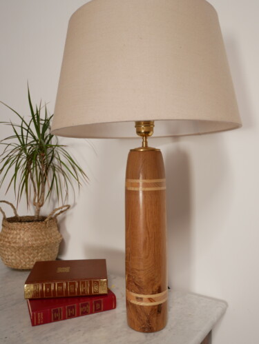 Design intitulée "Pied de lampe n°2" par Pascal Lamy (A l'atelier du bois), Œuvre d'art originale, Accessoires