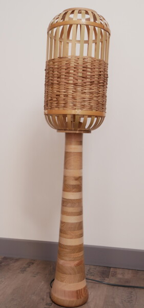 Design intitulée "lampe n°9" par Pascal Lamy (A l'atelier du bois), Œuvre d'art originale, Accessoires