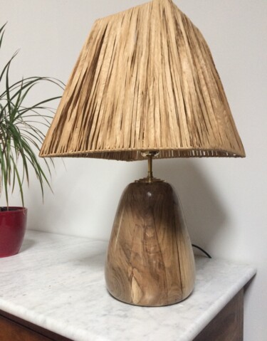 Design intitulée "Pied de lampe n°11" par Pascal Lamy (A l'atelier du bois), Œuvre d'art originale, Luminaire