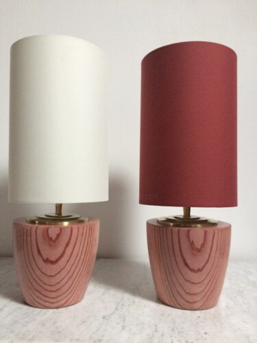Design intitulée "lampes n°15 et 15 b…" par Pascal Lamy (A l'atelier du bois), Œuvre d'art originale, Luminaire