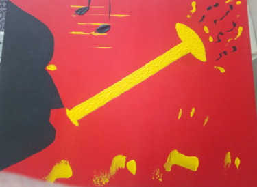 Painting titled "Joueur de jazz" by Pascal Lavoquet, Original Artwork, Acrylic