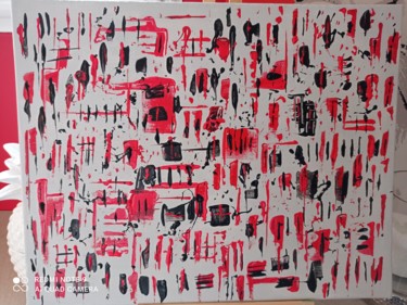 Peinture intitulée "En rouge et noir" par Pascal Lavoquet, Œuvre d'art originale, Acrylique