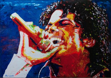 Painting titled "Michael Jackson" by Pascal Lenoble, Original Artwork, Acrylic