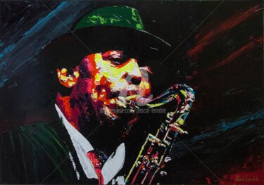 Malerei mit dem Titel "Archie   Shepp" von Pascal Lenoble, Original-Kunstwerk, Acryl