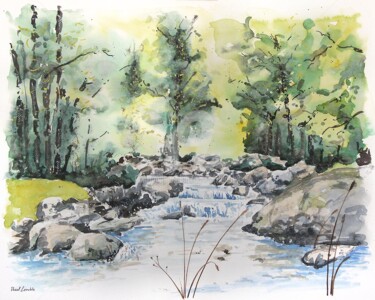 Peinture intitulée "Le-petit-ruisseau" par Pascal Lenoble, Œuvre d'art originale