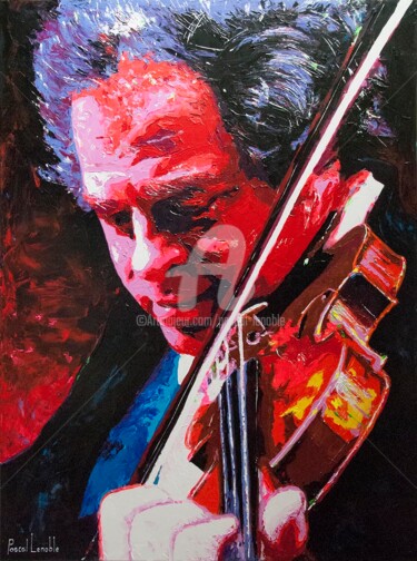 Painting titled "Itzhak Perlman" by Pascal Lenoble, Original Artwork