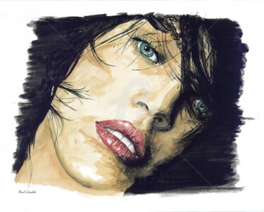 「visage pensif」というタイトルの絵画 Pascal Lenobleによって, オリジナルのアートワーク