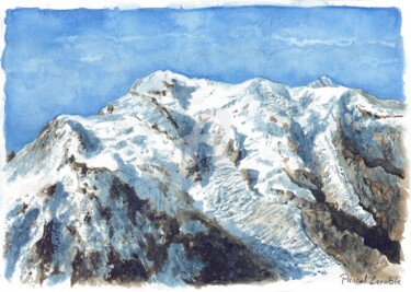 Schilderij getiteld "GlacierMont Blanc" door Pascal Lenoble, Origineel Kunstwerk