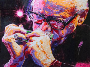 Painting titled "Toots Thielemans" by Pascal Lenoble, Original Artwork, Acrylic