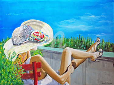 Pintura titulada "Bains de soleil en…" por Pascal Lenoble, Obra de arte original, Oleo