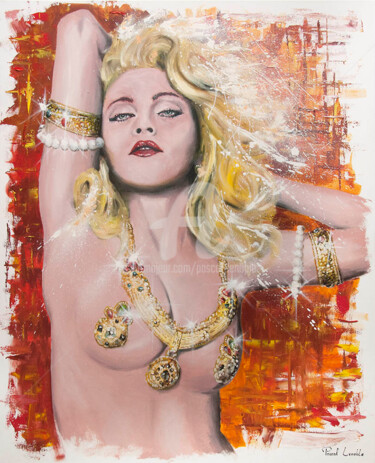 Painting titled "Madonna" by Pascal Lenoble, Original Artwork, Oil