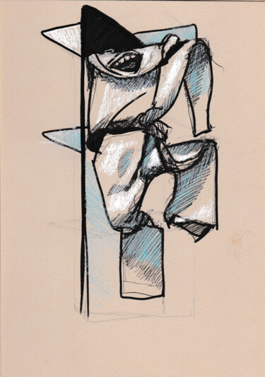 「Paréidolie-1」というタイトルの描画 Pascal Maestriによって, オリジナルのアートワーク, ボールペン
