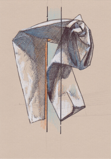 「Paréidolie-20」というタイトルの描画 Pascal Maestriによって, オリジナルのアートワーク, ボールペン