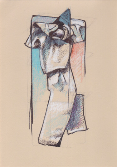 Drawing titled "Paréidolie-10" by Pascal Maestri, Original Artwork, Ballpoint pen
