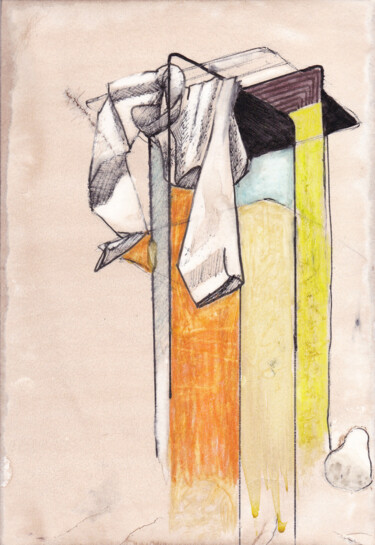 Dibujo titulada "Paréidolie 31" por Pascal Maestri, Obra de arte original, Bolígrafo Montado en Panel de madera