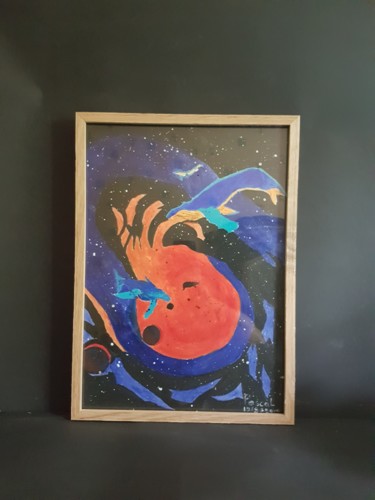 Painting titled "Baleine lunaire" by Pascal, Original Artwork