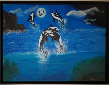Peinture intitulée "les orques" par Pascal, Œuvre d'art originale, Acrylique