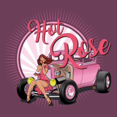 Digitale Kunst mit dem Titel "hot rose" von Pascal Moreau, Original-Kunstwerk, Digitale Malerei