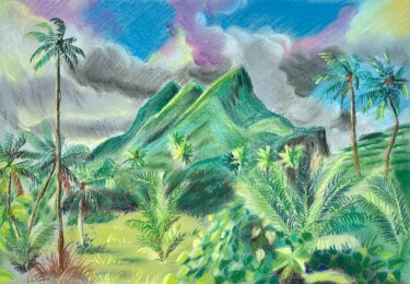 Painting titled "Raiatea" by Pascal Newton, Original Artwork, Pastel