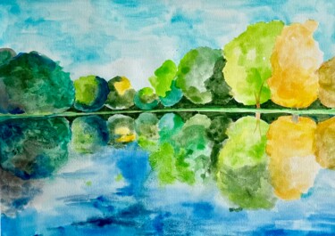 Peinture intitulée "Le Lac de Beauséjour" par Pascal Newton, Œuvre d'art originale, Aquarelle